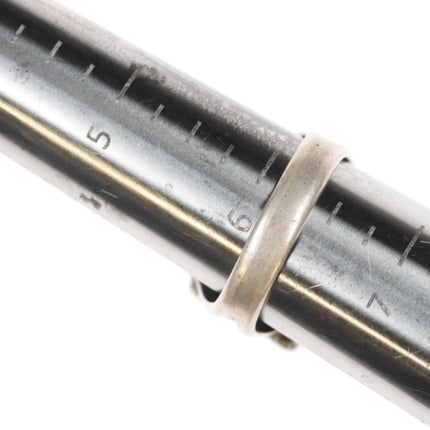 sz6.25 Vintage Native American sterling ring with turquoise, rope edge - Estate Fresh Austin