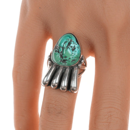sz6.25 Vintage Navajo silver and turquoise claw form ring - Estate Fresh Austin