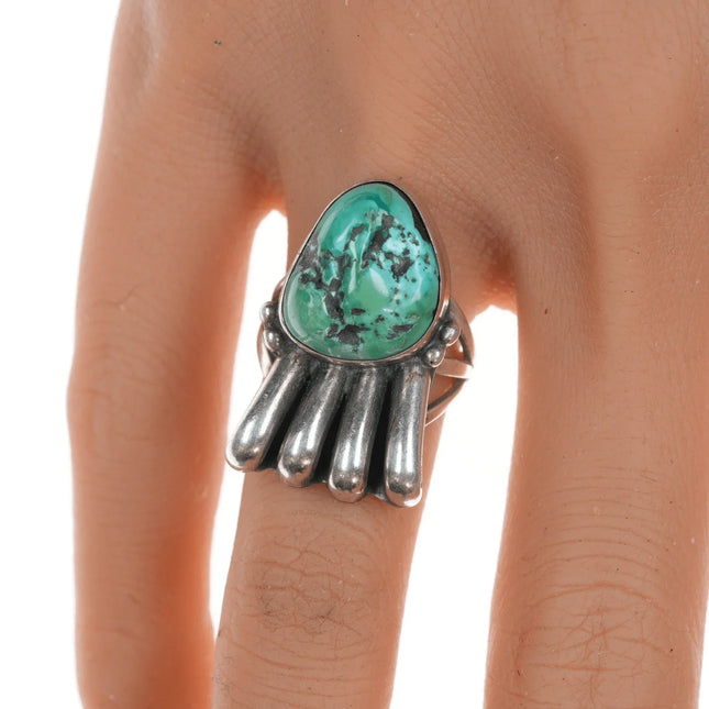 sz6.25 Vintage Navajo silver and turquoise claw form ring - Estate Fresh Austin