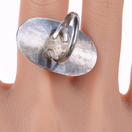 sz6.25 Vintage Navajo Sterling Shadowbox turquoise ring - Estate Fresh Austin