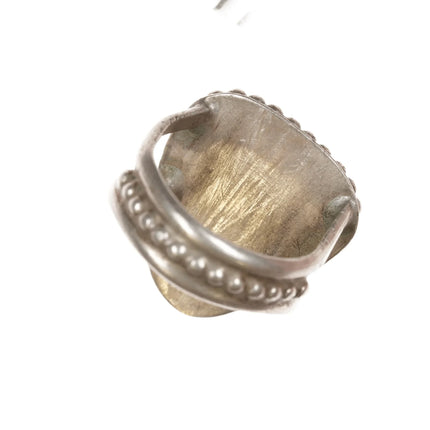 sz6.5 50's-60's Vintage Native American sterling ring with triangle turquoise - Estate Fresh Austin