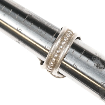 sz6.5 50's-60's Vintage Native American sterling ring with triangle turquoise - Estate Fresh Austin