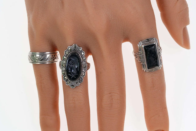 sz6.5-7.5 - 3 Vintage Uncas Sterling Rings - Estate Fresh Austin