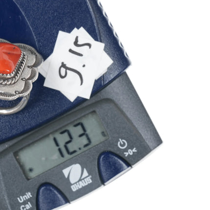 SZ6.5 Henry Sam Navajo sterling Mediterranean coral ring - Estate Fresh Austin