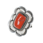 SZ6.5 Henry Sam Navajo sterling Mediterranean coral ring - Estate Fresh Austin