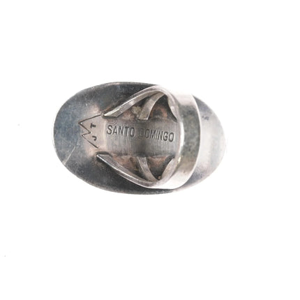 Sz6.5 Jo Tenorio Kewa carved coral sterling shadowbox ring - Estate Fresh Austin