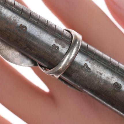 sz6.5 Large Vintage Spiderweb turquoise Navajo silver ring - Estate Fresh Austin