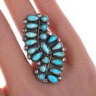 sz6.5 Large Vintage Zuni silver and turquoise cluster ring - Estate Fresh Austin