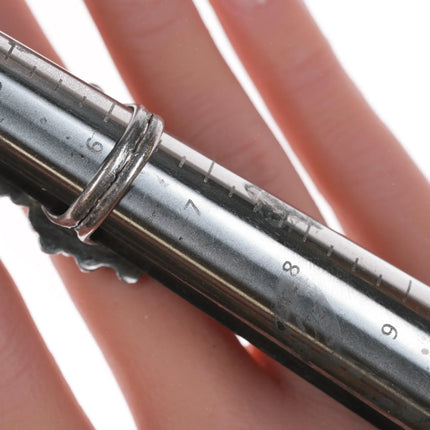 sz6.5 Large Vintage Zuni silver and turquoise cluster ring - Estate Fresh Austin