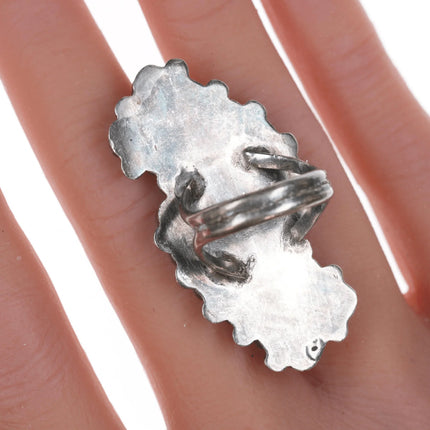 sz6.5 Large Vintage Zuni silver and turquoise cluster ring - Estate Fresh Austin