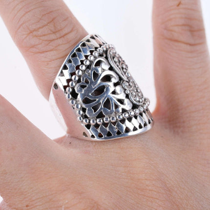 sz6.5 Sarda sterling filigree ring - Estate Fresh Austin