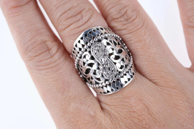 sz6.5 Sarda sterling filigree ring - Estate Fresh Austin