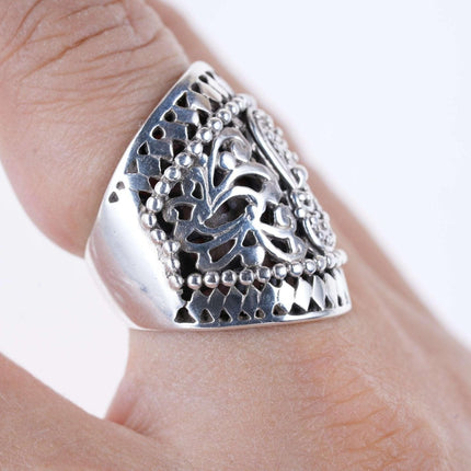 sz6.5 Sarda sterling filigree ring - Estate Fresh Austin