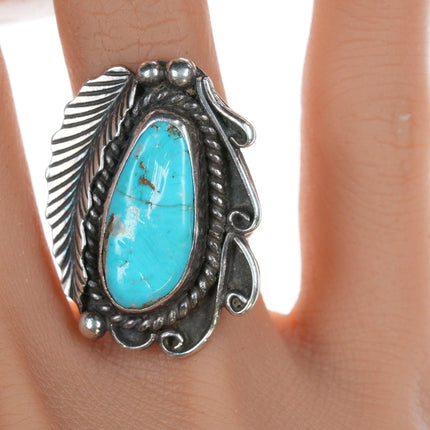 sz6.5 Vintage Native American silver turquoise ring - Estate Fresh Austin