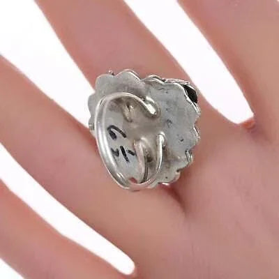 sz6.5 Vintage Navajo silver and turquoise ring e - Estate Fresh Austin