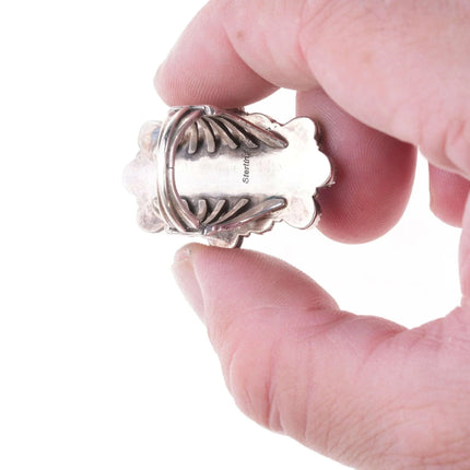 sz6.5 Vintage Navajo silver turquoise, and spiny oyster cluster ring - Estate Fresh Austin