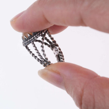 sz6.5 Vintage Sterling and agate ring - Estate Fresh Austin