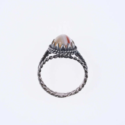 sz6.5 Vintage Sterling and agate ring - Estate Fresh Austin