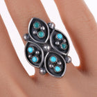 sz6.5 Vintage Zuni Sterling snake eye turquoise ring - Estate Fresh Austin