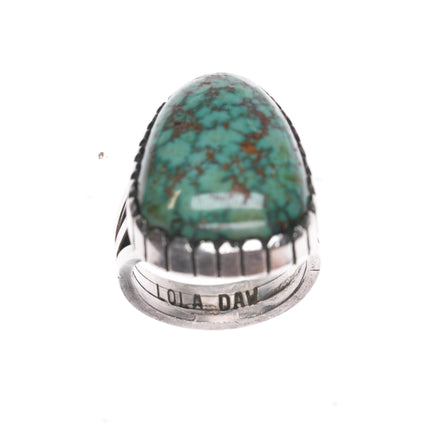 sz6.75 Lola Daw Navajo sterling Carico Lake turquoise ring - Estate Fresh Austin