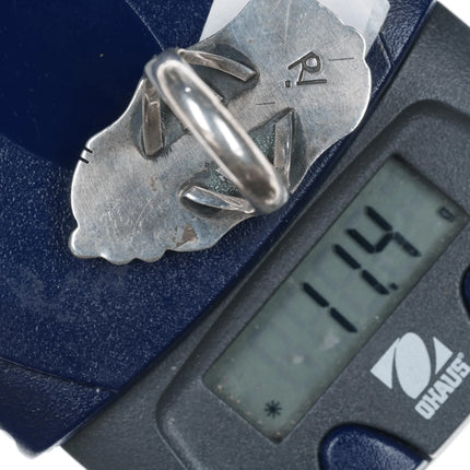 sz6.75 Roy Vandever Navajo sterling, carved shell, turquoise, and coral ring - Estate Fresh Austin