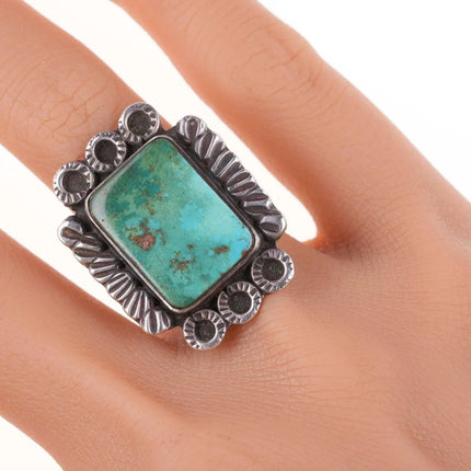 sz6.75 Vintage Native American silver and turquoise ring - Estate Fresh Austin