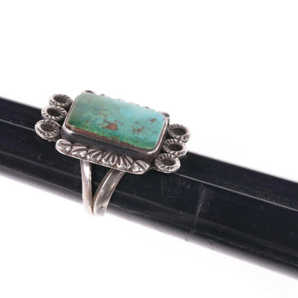 sz6.75 Vintage Native American silver and turquoise ring - Estate Fresh Austin