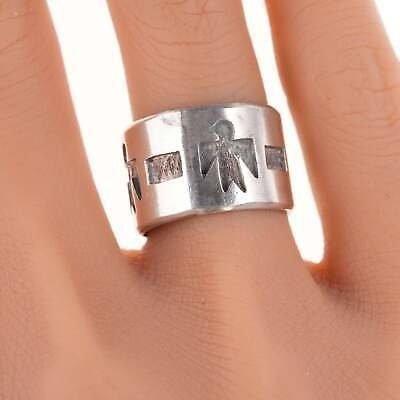 sz6.75 Vintage Native American sterling overlay style ring - Estate Fresh Austin