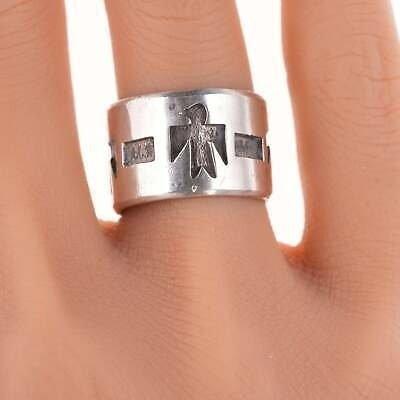 sz6.75 Vintage Native American sterling overlay style ring - Estate Fresh Austin