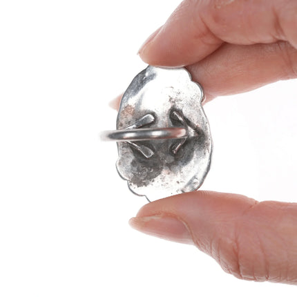 sz6.75 Vintage Navajo silver and green turquoise ring - Estate Fresh Austin