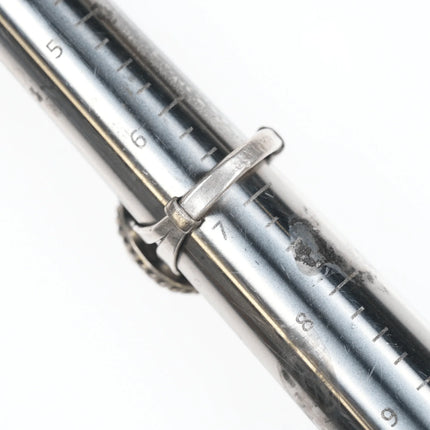 sz6.75 Vintage navajo silver and turquoise ring with rope edge - Estate Fresh Austin