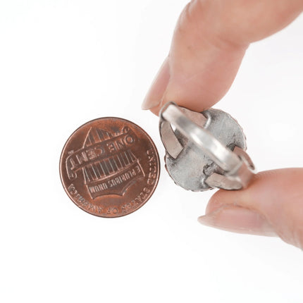 sz6.75 Vintage navajo silver and turquoise ring with rope edge - Estate Fresh Austin