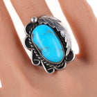 Sz6.75 Vintage Navajo silver and turquoise ring c - Estate Fresh Austin