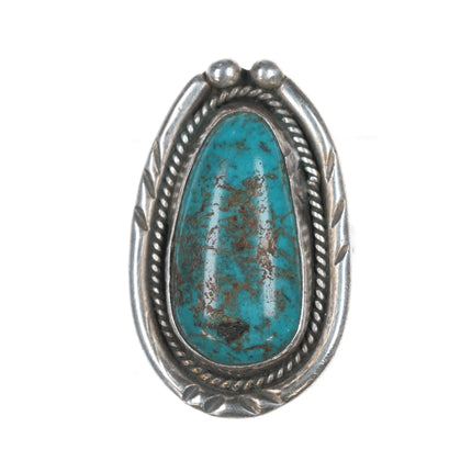 sz6.75 Vintage Navajo silver ring with beautiful turquoise - Estate Fresh Austin