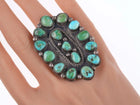 Sz7 30's-40's Large Vintage Navajo silver and turquoise cluster ring - Estate Fresh Austin
