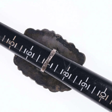 Sz7 30's-40's Large Vintage Navajo silver and turquoise cluster ring - Estate Fresh Austin