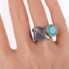 Sz7 Barbaros Yasar Bora Sterling and Chalcedony freeform ring - Estate Fresh Austin