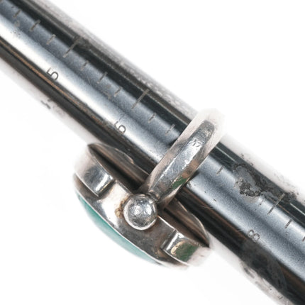 sz7 Large Southwestern Modernist vintage silver and turquoise ring - Estate Fresh Austin