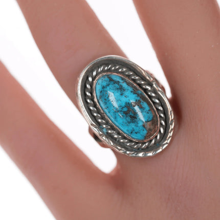 sz7 Native American silver and turquoise vintage ring 1 - Estate Fresh Austin