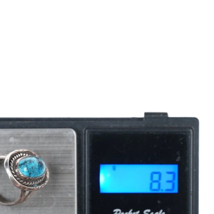 sz7 Native American silver and turquoise vintage ring 1 - Estate Fresh Austin