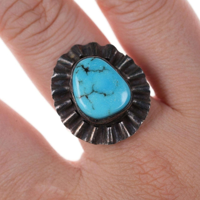 sz7 Native American sterling and turquoise ring - Estate Fresh Austin