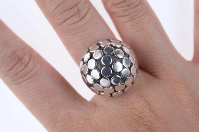 sz7 Retro sterling domed ring - Estate Fresh Austin