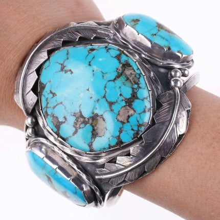 sz7 ring & 6.5" Vintage Navajo Turquoise and sterling Cuff bracelet - Estate Fresh Austin