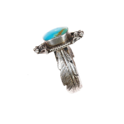 sz7 Running Bear Shop sterling ring with turquoise - Estate Fresh Austin