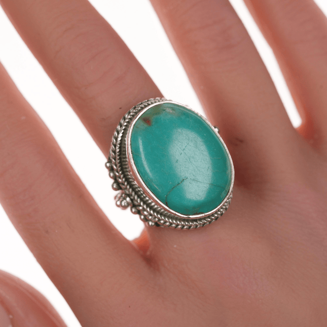 sz7 Sterling and turquoise ring - Estate Fresh Austin