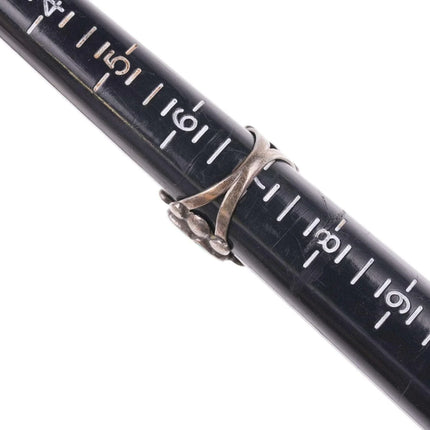 sz7 Vintage Dishta Style Zuni sterling and turquoise flush inlay ring - Estate Fresh Austin