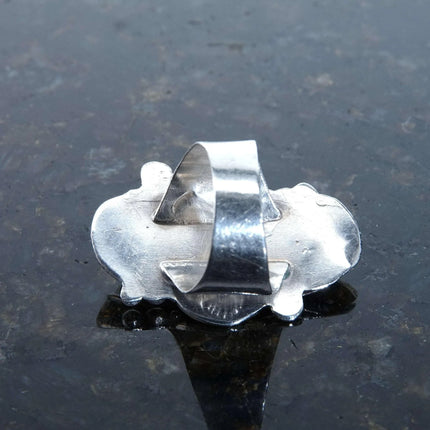 Sz7 Vintage Eugene Livingston Navajo sterling and Turquoise ring 1974 - Estate Fresh Austin