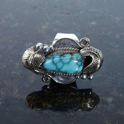 Sz7 Vintage Eugene Livingston Navajo sterling and Turquoise ring 1974 - Estate Fresh Austin
