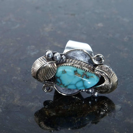 Sz7 Vintage Eugene Livingston Navajo sterling and Turquoise ring 1974 - Estate Fresh Austin