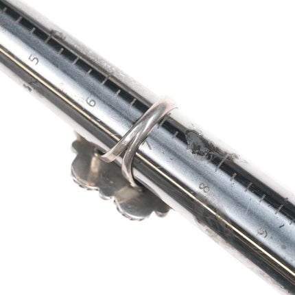 sz7 Vintage Native American silver and turquoiise feather ring - Estate Fresh Austin